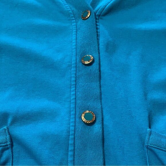 Vintage Aileen Too Blue Button Up V-Neck Sweater Cardigan Women’s Size 16W/36 - Picture 11 of 16